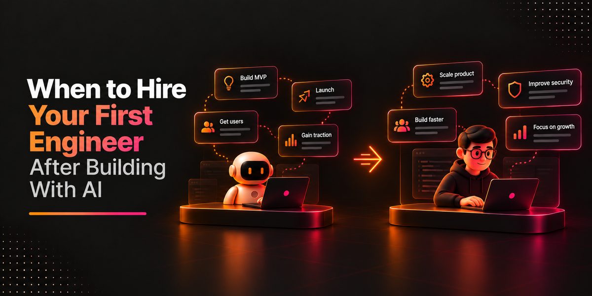 Ilustrasi founder non-teknis menyusun produk berbasis AI (kredit: 8080ai.hashnode.dev)
